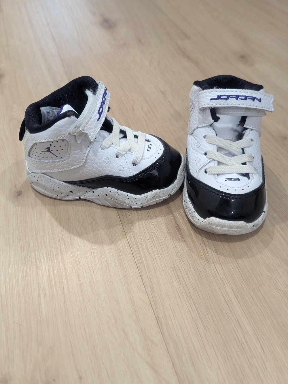 Jordan Kids White and Black High-Top Sneakers